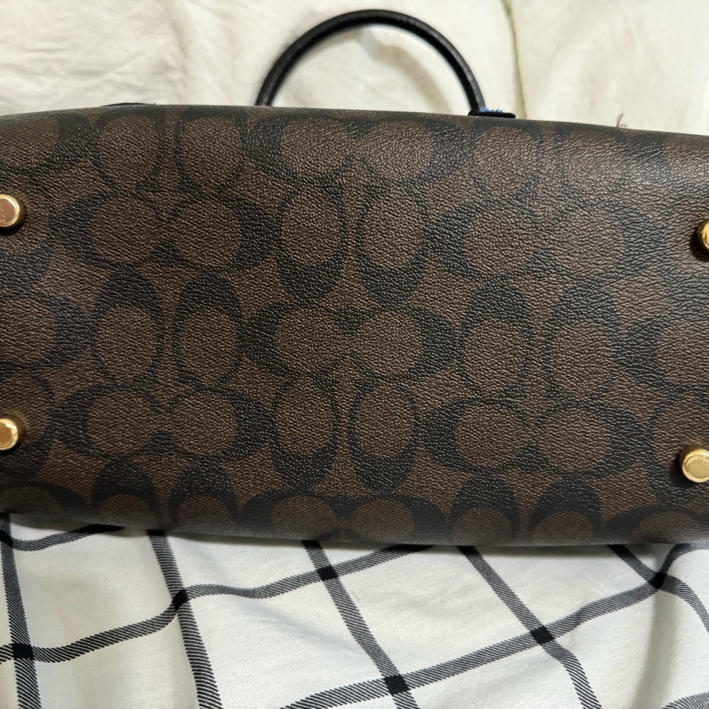 Rowan Satchel Bag In Signature Canvas With Ski Patches NEW